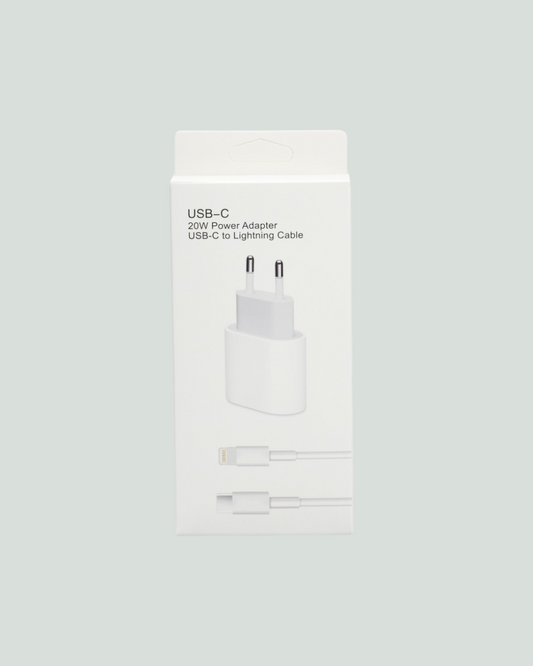 20W Snabbladdare + 1m USB-C till Lightning-kabel