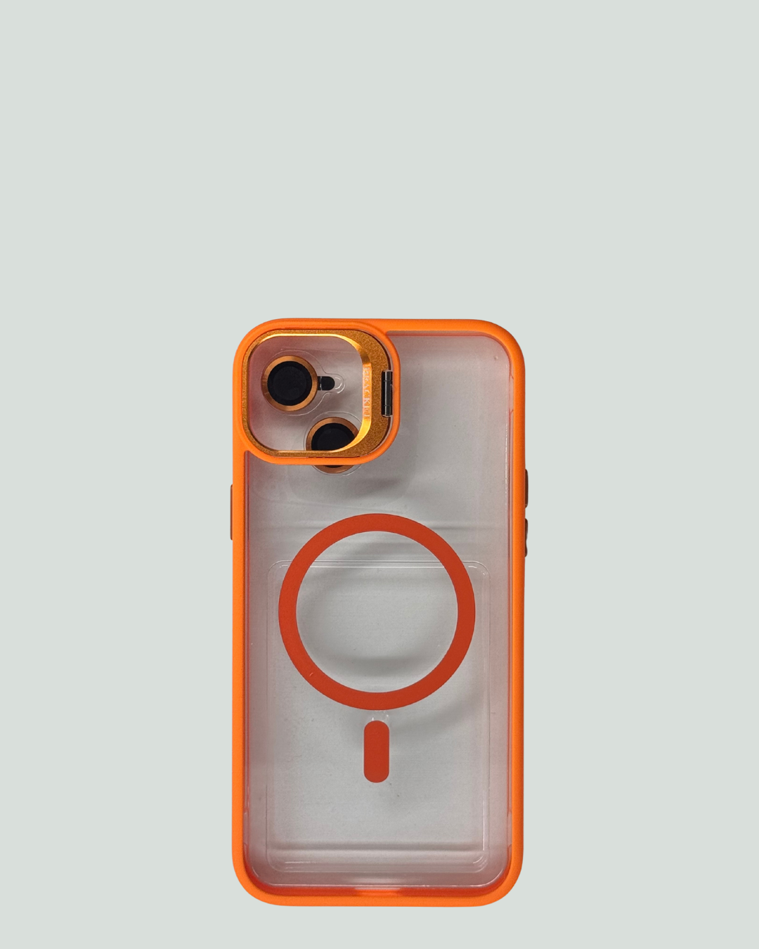 iPhone 15/14 Plus MagSafe Mobilskal med Kameraskydd & Ställ – Transparent Baksida
