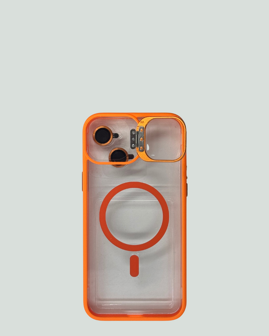 iPhone 15/14 Plus MagSafe Mobilskal med Kameraskydd & Ställ – Transparent Baksida