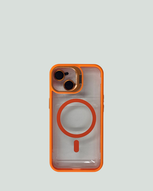 iPhone 15 MagSafe Mobilskal med Kameraskydd & Ställ – Transparent Baksida