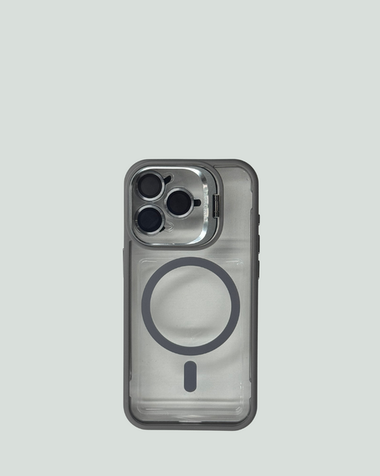 iPhone 15 Pro MagSafe Mobilskal med Kameraskydd & Ställ – Transparent Baksida