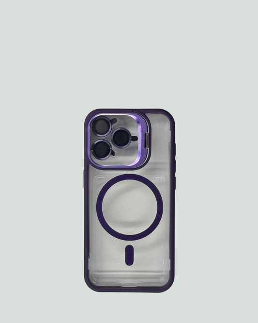 iPhone 15 Pro MagSafe Mobilskal med Kameraskydd & Ställ – Transparent Baksida