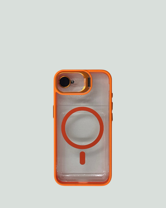 iPhone 16e MagSafe Mobilskal med Kameraskydd & Ställ – Transparent Baksida