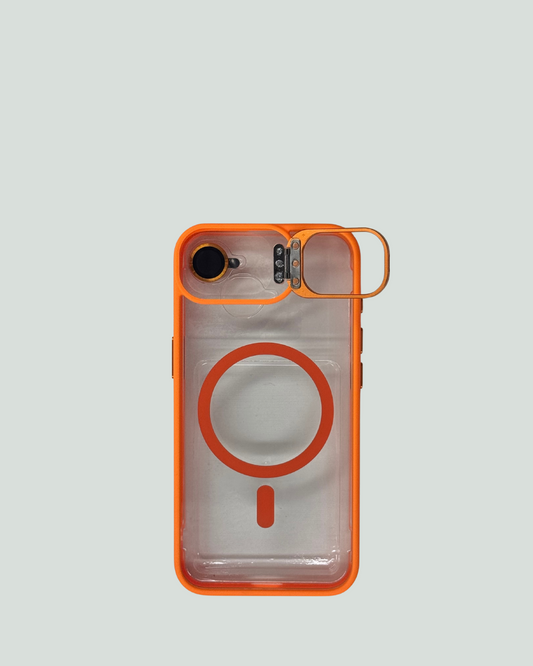 iPhone 16e MagSafe Mobilskal med Kameraskydd & Ställ – Transparent Baksida