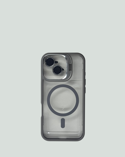 iPhone 16 MagSafe Mobilskal med Kameraskydd & Ställ – Transparent Baksida