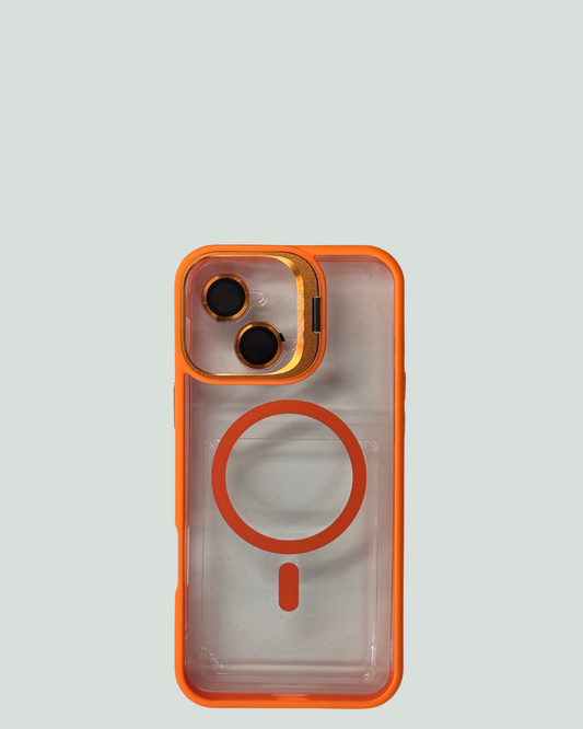 iPhone 16 Plus MagSafe Mobilskal med Kameraskydd & Ställ – Transparent Baksida