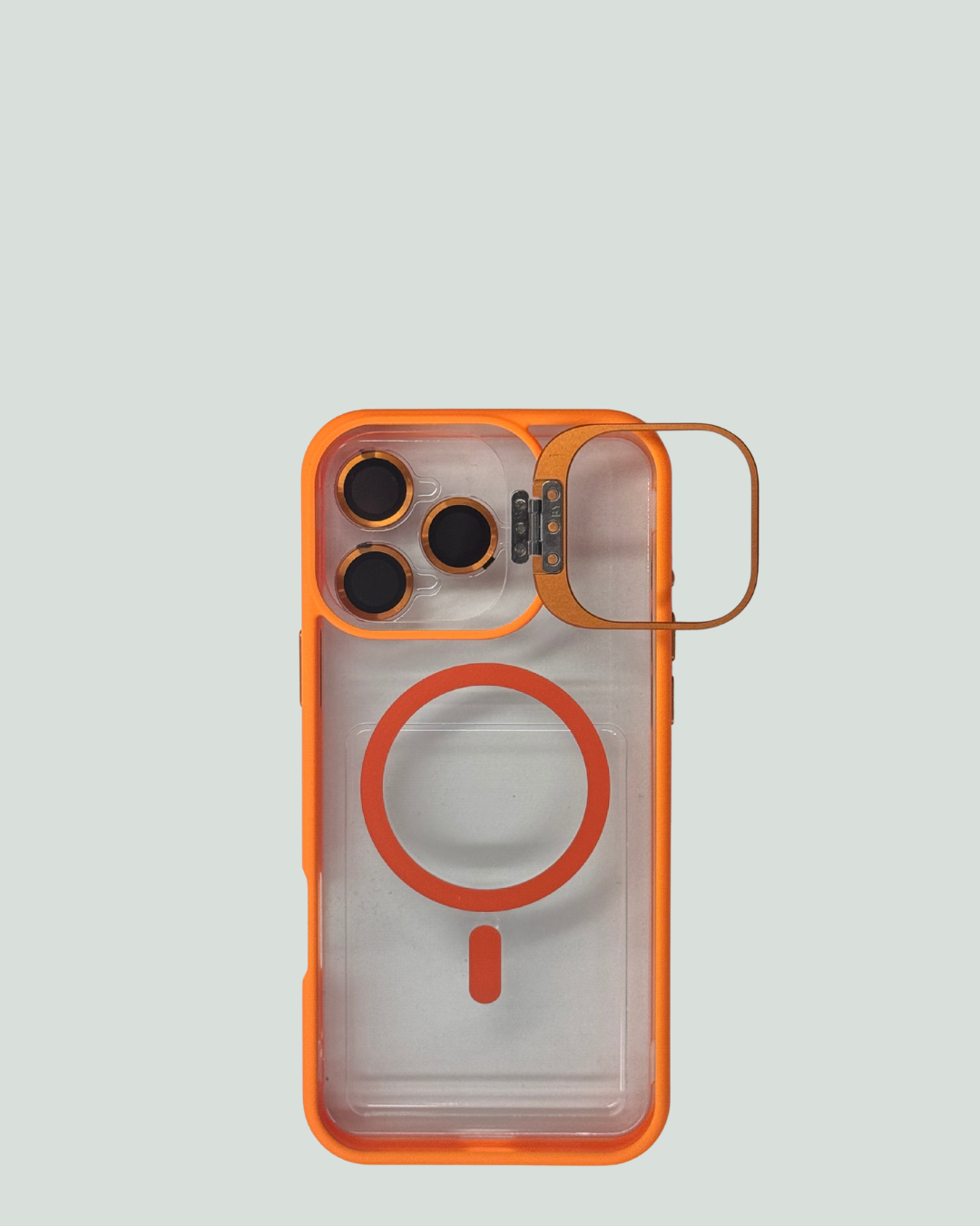 iPhone 16 Pro Max MagSafe Mobilskal med Kameraskydd & Ställ – Transparent Baksida