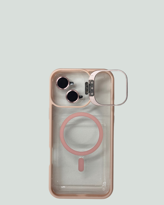 iPhone 16 Plus MagSafe Mobilskal med Kameraskydd & Ställ – Transparent Baksida