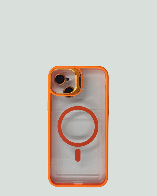 iPhone 15/14 Plus MagSafe Mobilskal med Kameraskydd & Ställ – Transparent Baksida
