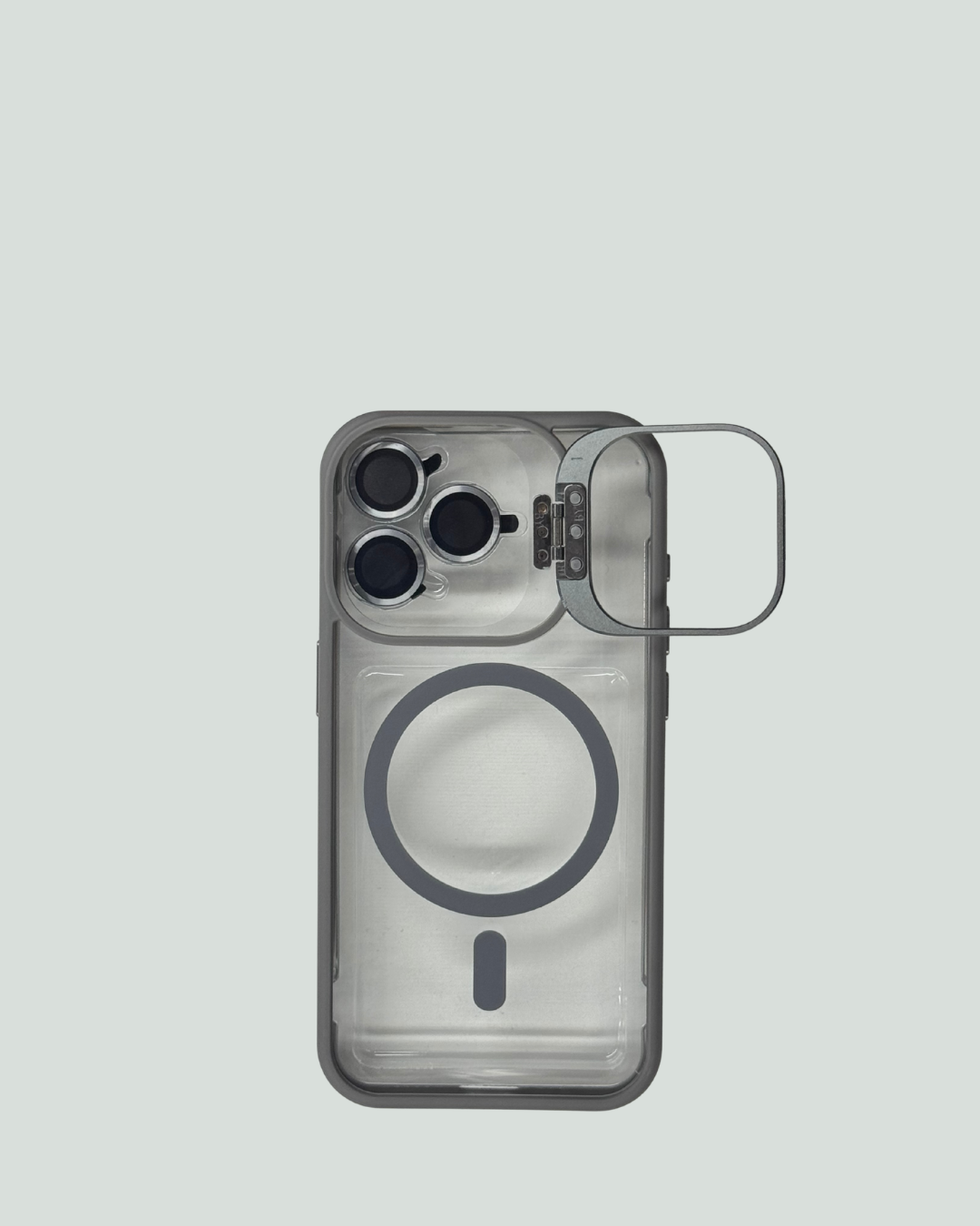 iPhone 15 Pro MagSafe Mobilskal med Kameraskydd & Ställ – Transparent Baksida