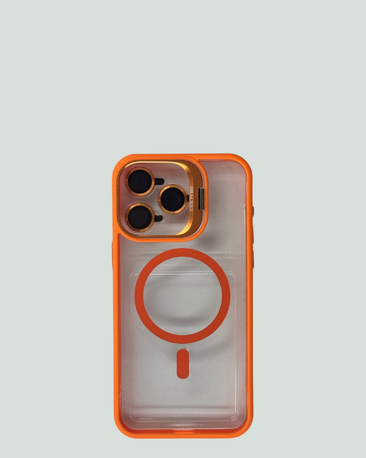 iPhone 15 Pro Max MagSafe Mobilskal med Kameraskydd & Ställ – Transparent Baksida