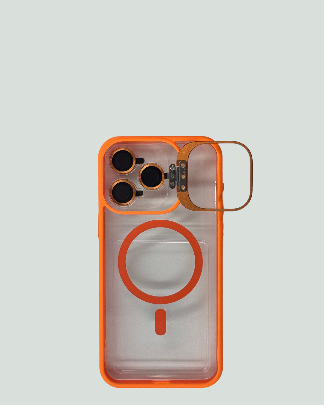 iPhone 15 Pro Max MagSafe Mobilskal med Kameraskydd & Ställ – Transparent Baksida
