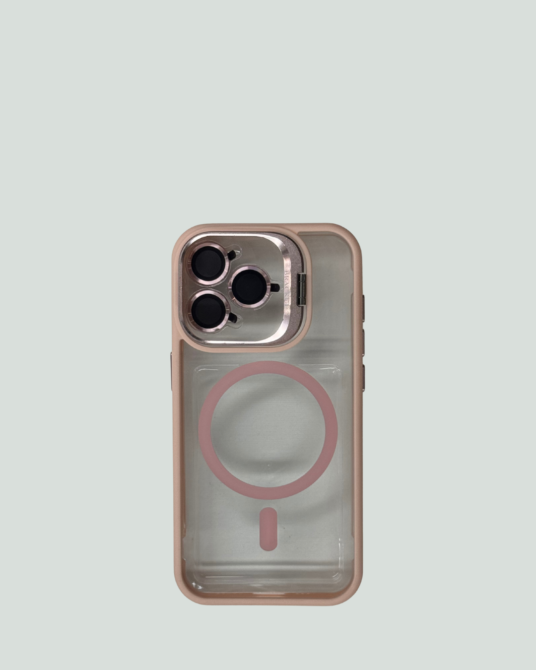 iPhone 15 Pro MagSafe Mobilskal med Kameraskydd & Ställ – Transparent Baksida