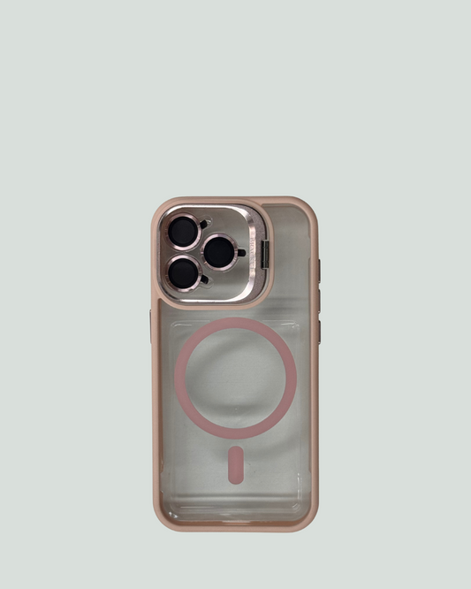 iPhone 15 Pro MagSafe Mobilskal med Kameraskydd & Ställ – Transparent Baksida