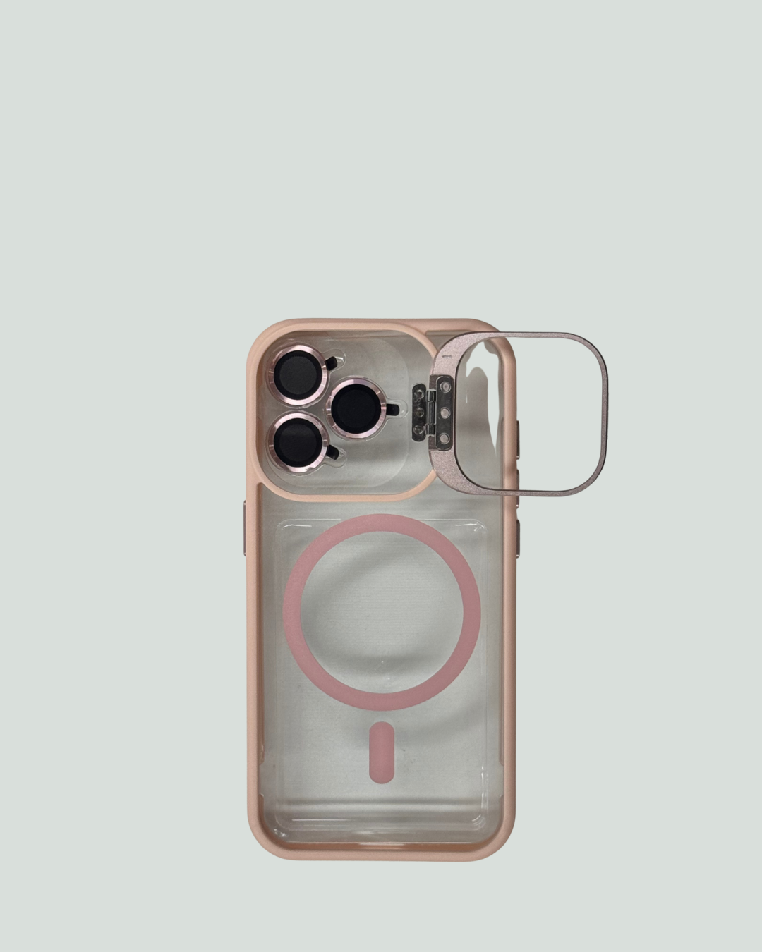 iPhone 15 Pro MagSafe Mobilskal med Kameraskydd & Ställ – Transparent Baksida