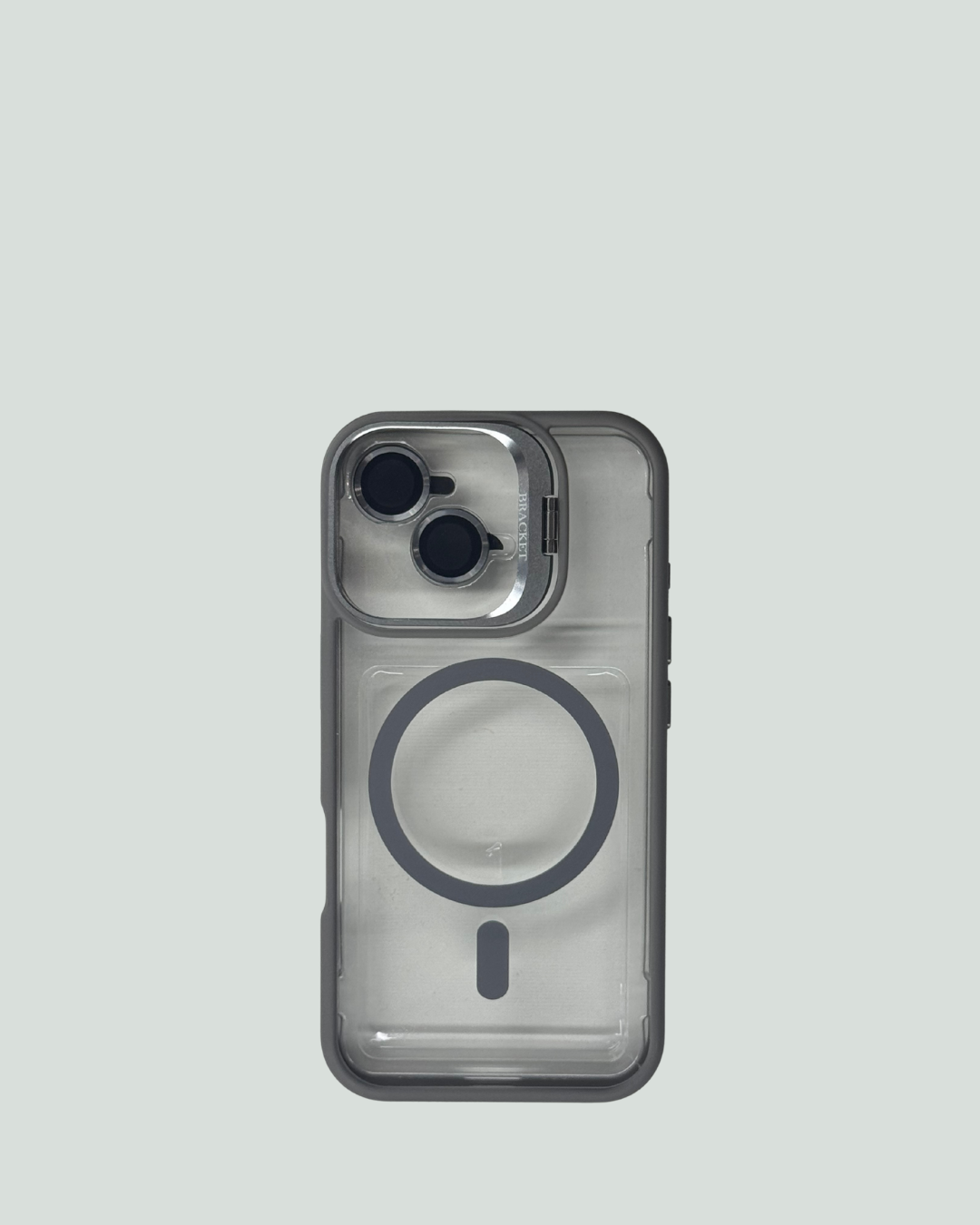 iPhone 16 MagSafe Mobilskal med Kameraskydd & Ställ – Transparent Baksida