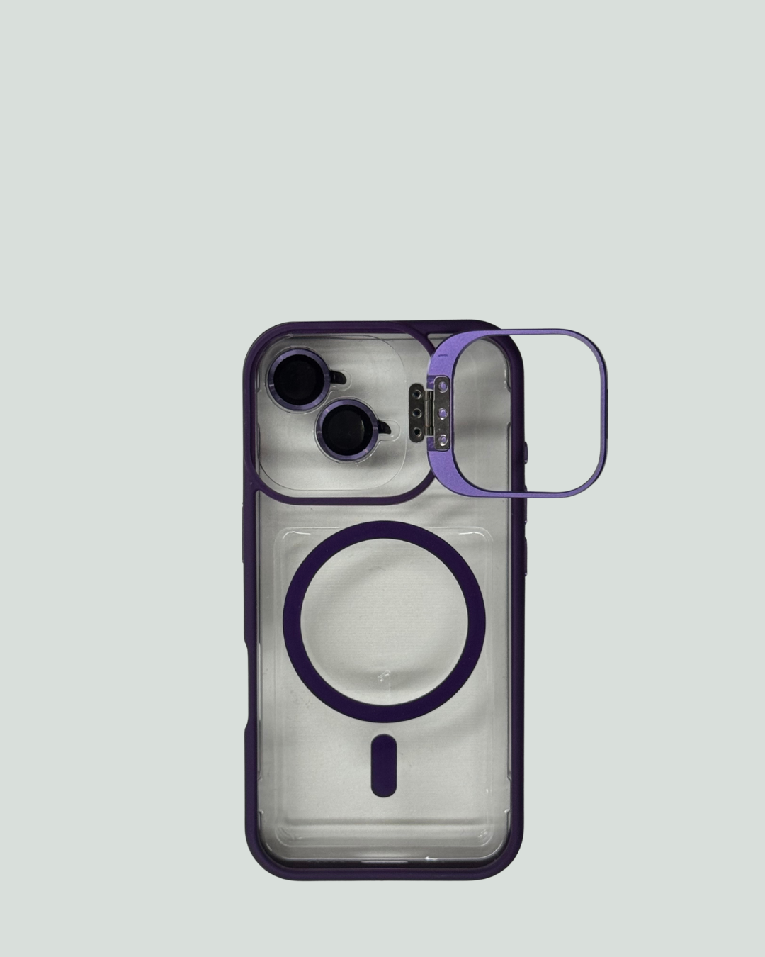iPhone 16 MagSafe Mobilskal med Kameraskydd & Ställ – Transparent Baksida