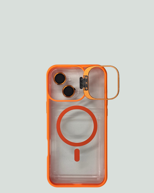 iPhone 16 Plus MagSafe Mobilskal med Kameraskydd & Ställ – Transparent Baksida