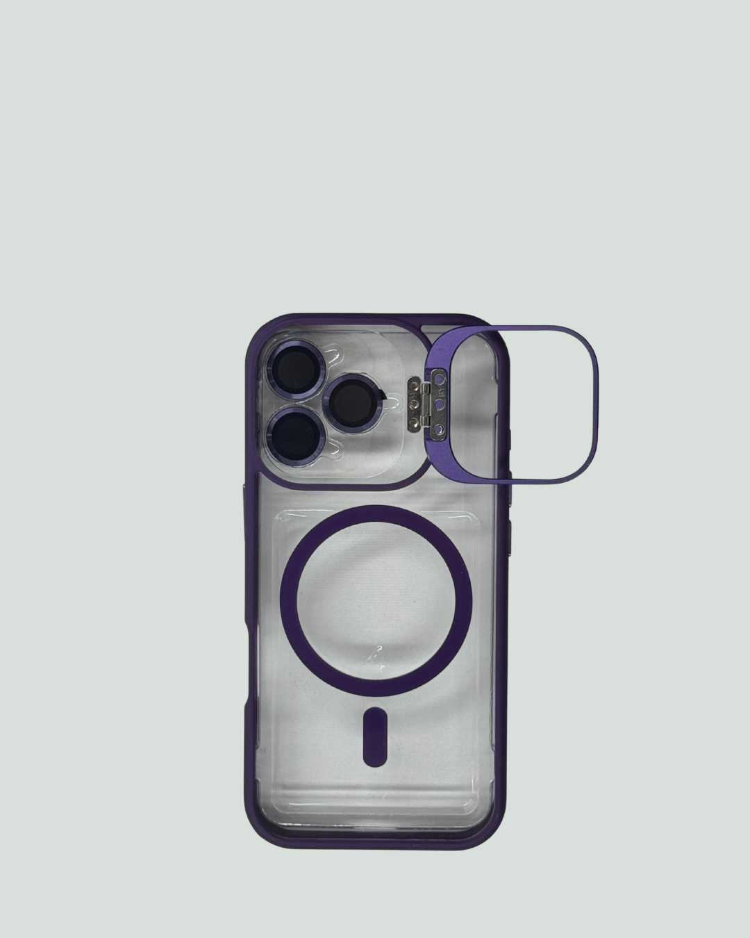 iPhone 16 Pro MagSafe Mobilskal med Kameraskydd & Ställ – Transparent Baksida