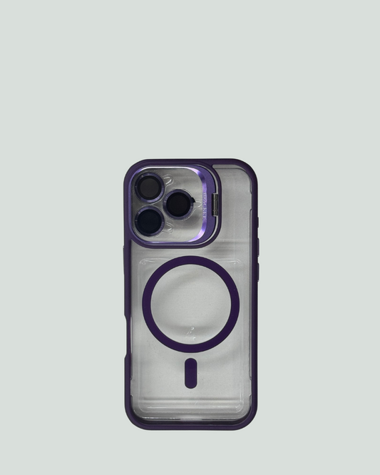 iPhone 16 Pro MagSafe Mobilskal med Kameraskydd & Ställ – Transparent Baksida