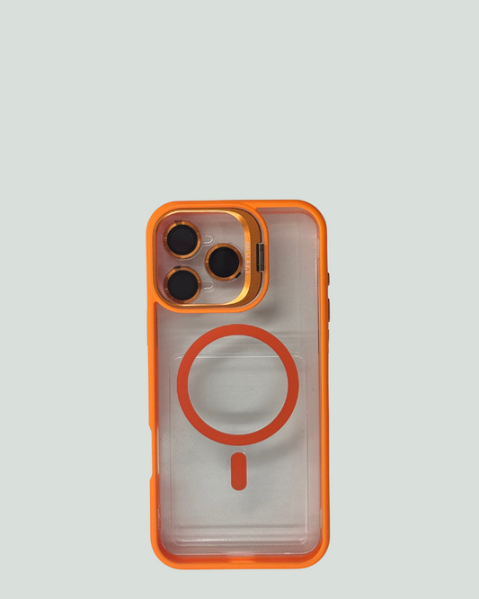 iPhone 16 Pro Max MagSafe Mobilskal med Kameraskydd & Ställ – Transparent Baksida