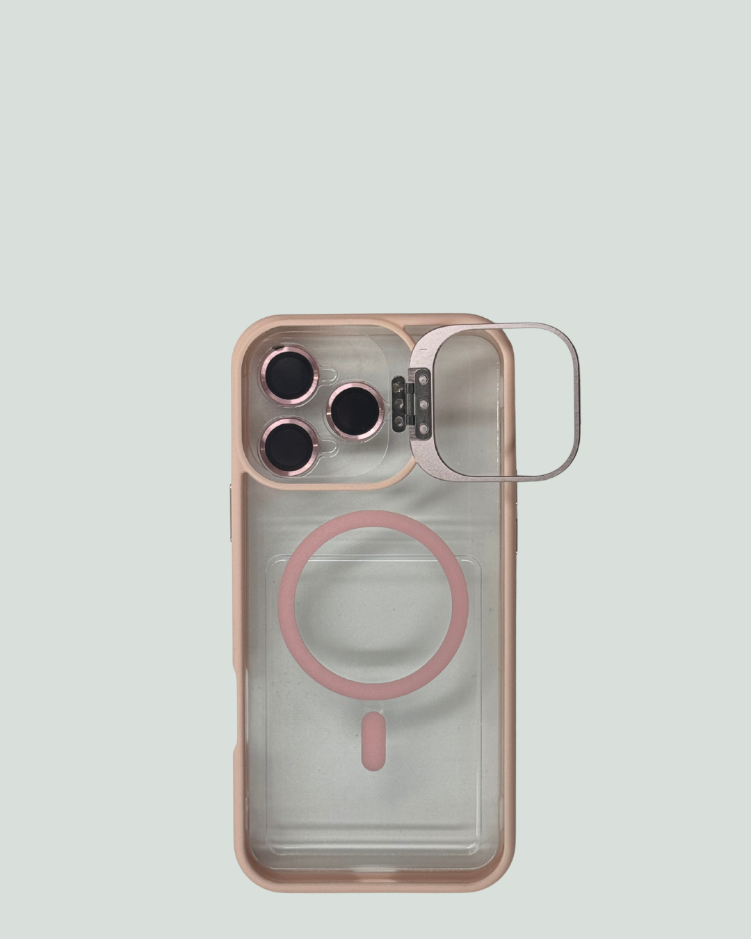 iPhone 16 Pro Max MagSafe Mobilskal med Kameraskydd & Ställ – Transparent Baksida