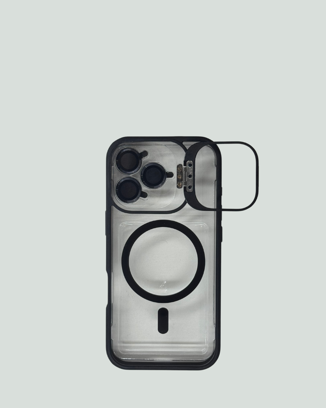 iPhone 16 Pro MagSafe Mobilskal med Kameraskydd & Ställ – Transparent Baksida