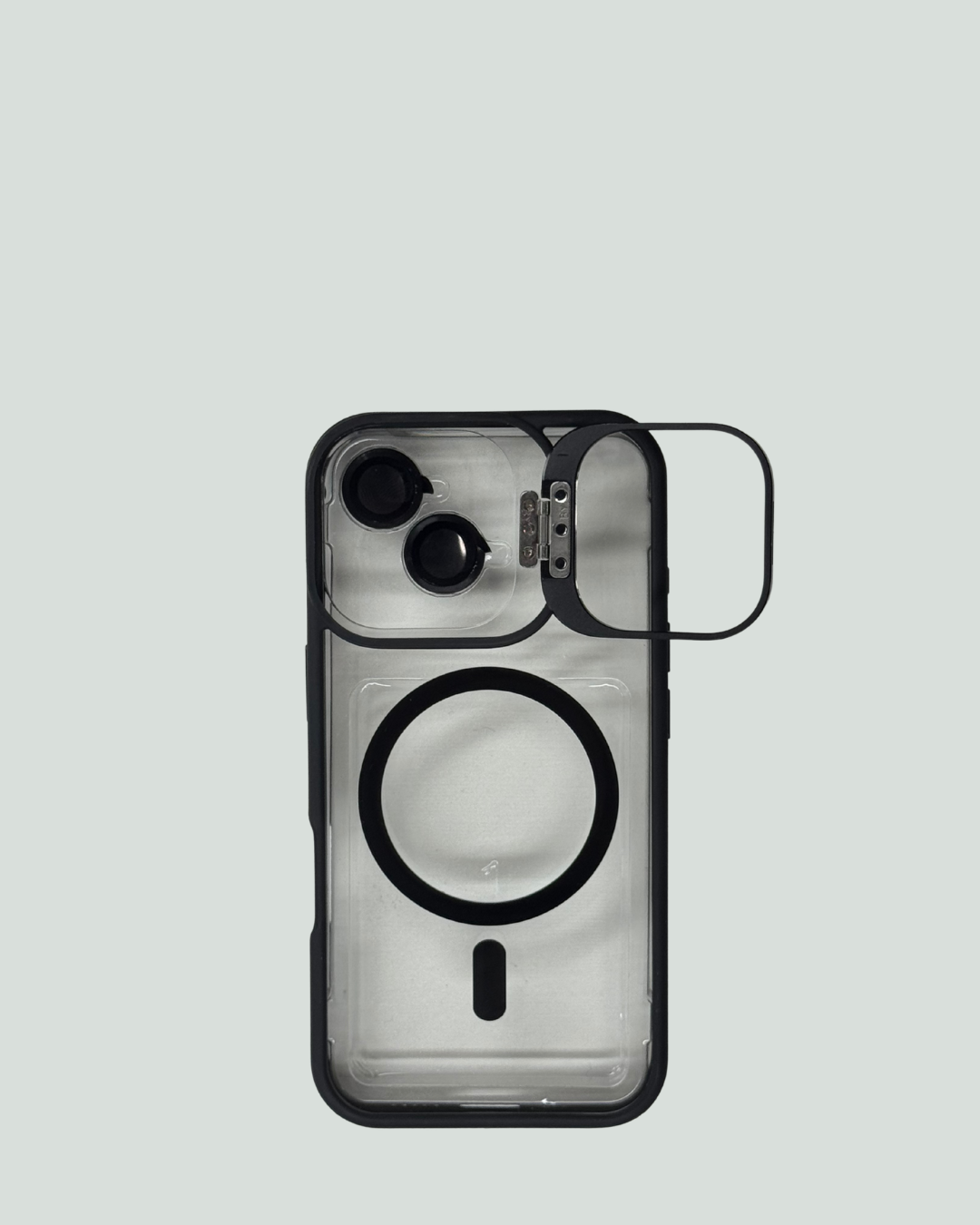 iPhone 16 MagSafe Mobilskal med Kameraskydd & Ställ – Transparent Baksida