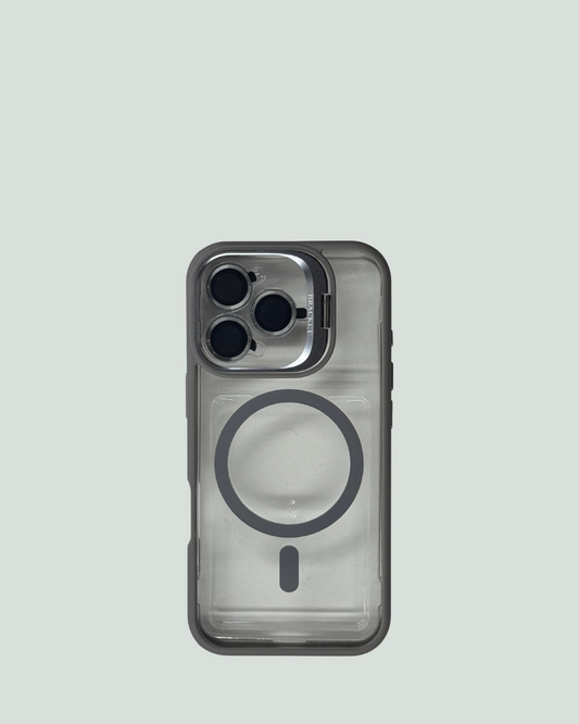 iPhone 16 Pro MagSafe Mobilskal med Kameraskydd & Ställ – Transparent Baksida