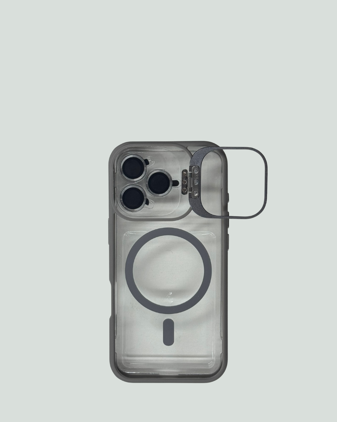 iPhone 16 Pro MagSafe Mobilskal med Kameraskydd & Ställ – Transparent Baksida